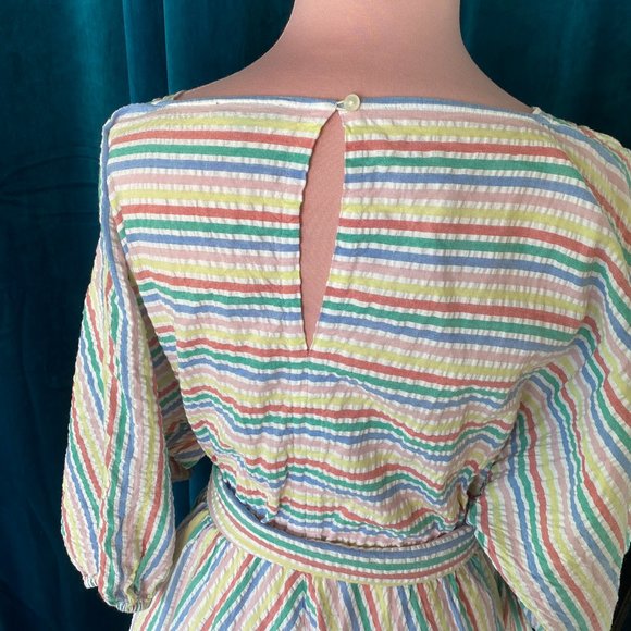 J. Crew Rainbow Stripes Seersucker Mini Dress - Picture 12 of 13